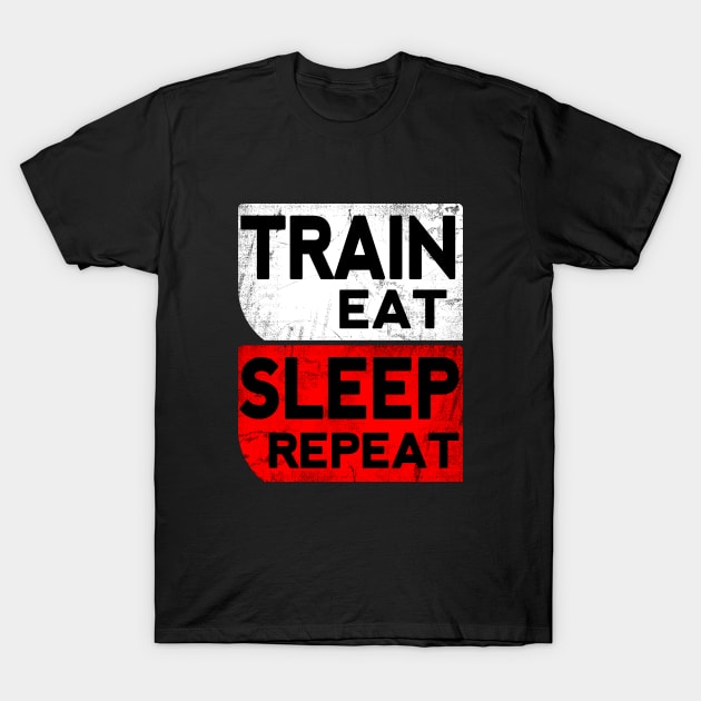 Train Eat Sleep Repeat T-Shirt by NoMans